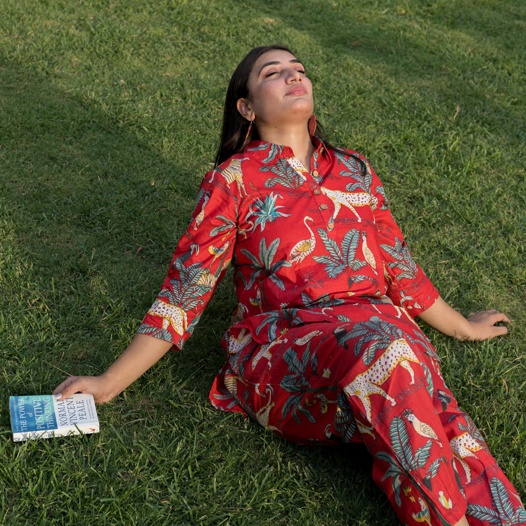 Red Jungle Co Ord Set
