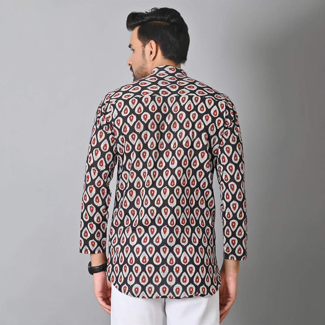 Black Petal Short Kurta