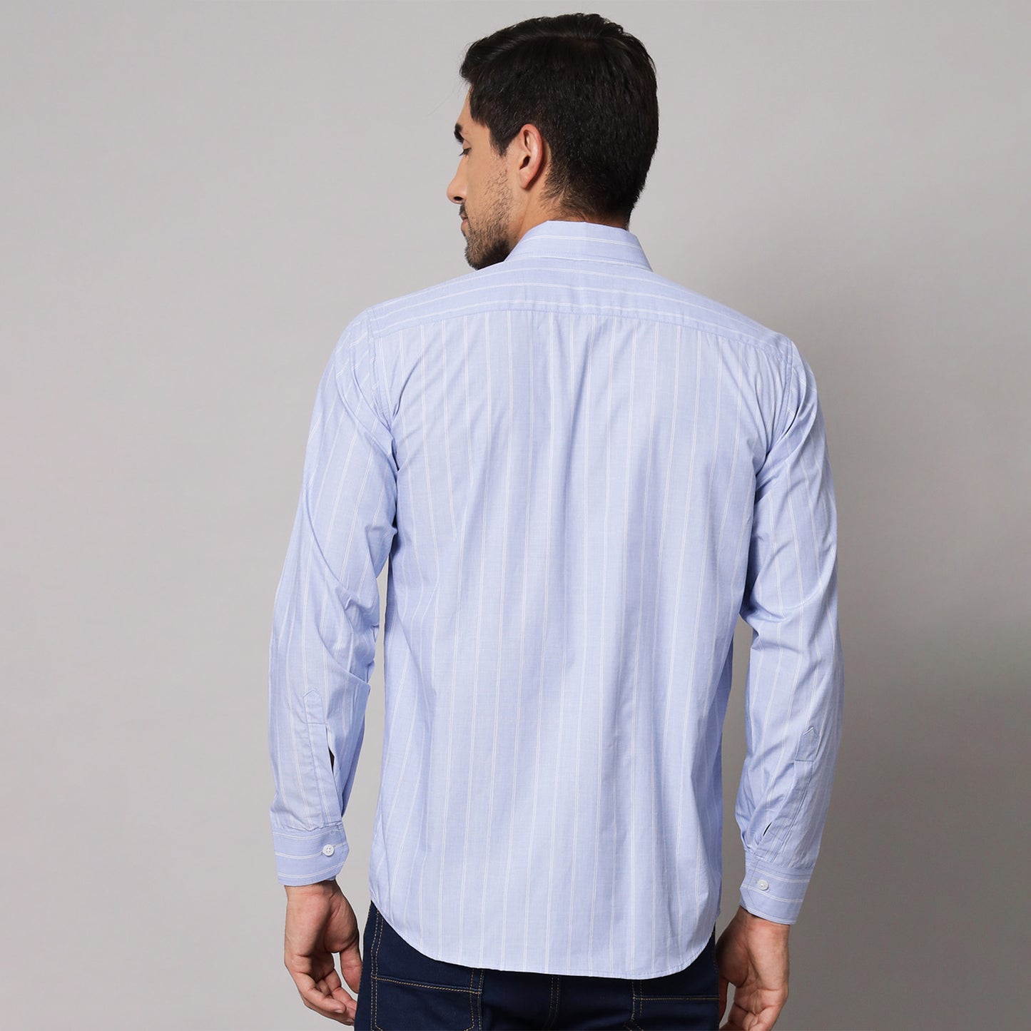White & Blue Striped Shirt – 100% Cotton | Koash by Nidhi Collection