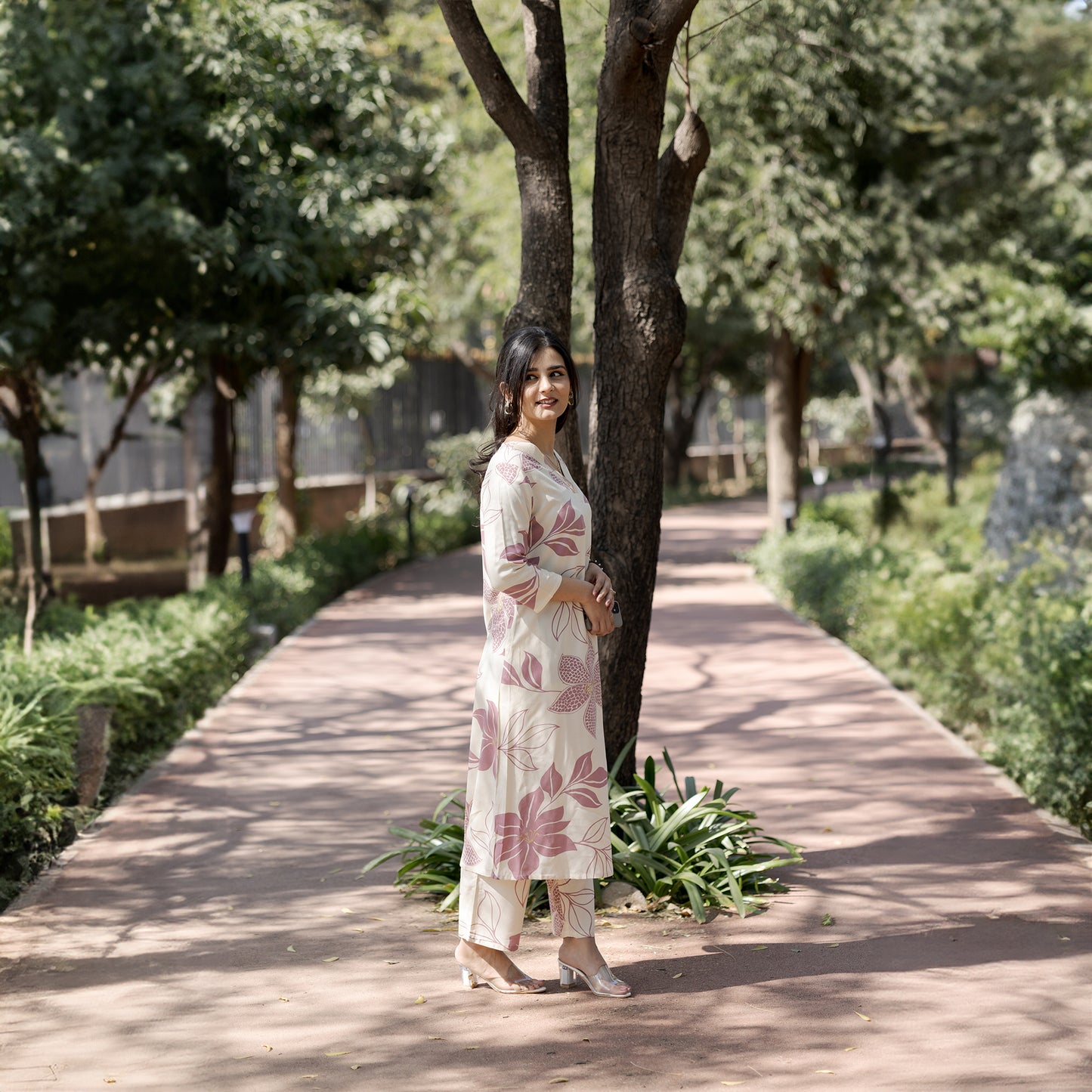 Elegant Bloom Cotton Rayon Co-ord Set