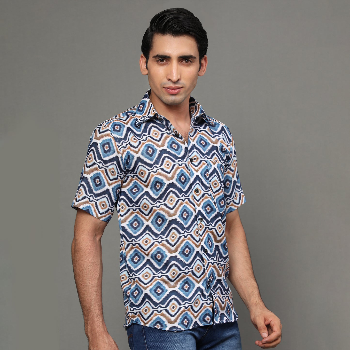 Prism Colorblocked Shirt – Digital Print | Koash by Nidhi Collection