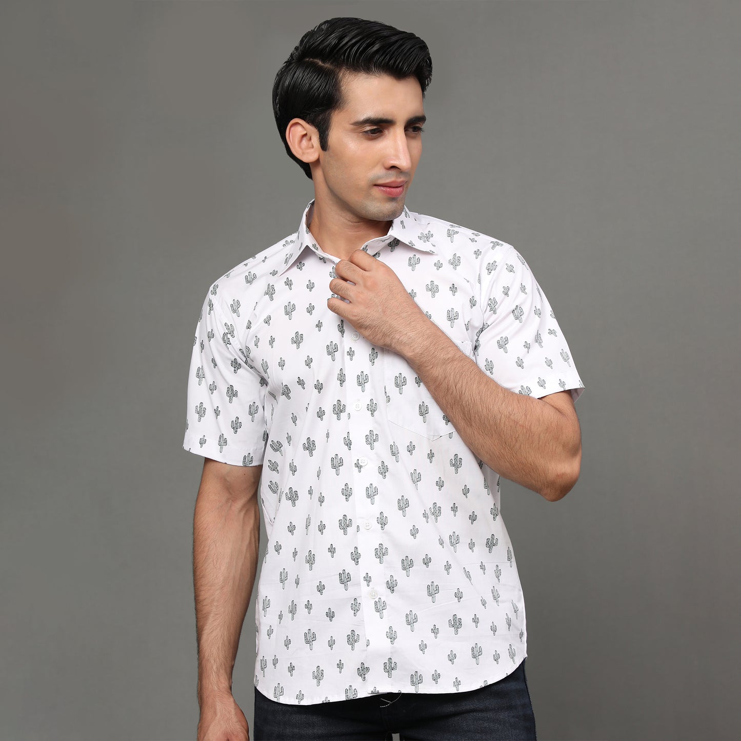 Cactus Printed Half Shirt – Pure Cotton | Koash by Nidhi Collection