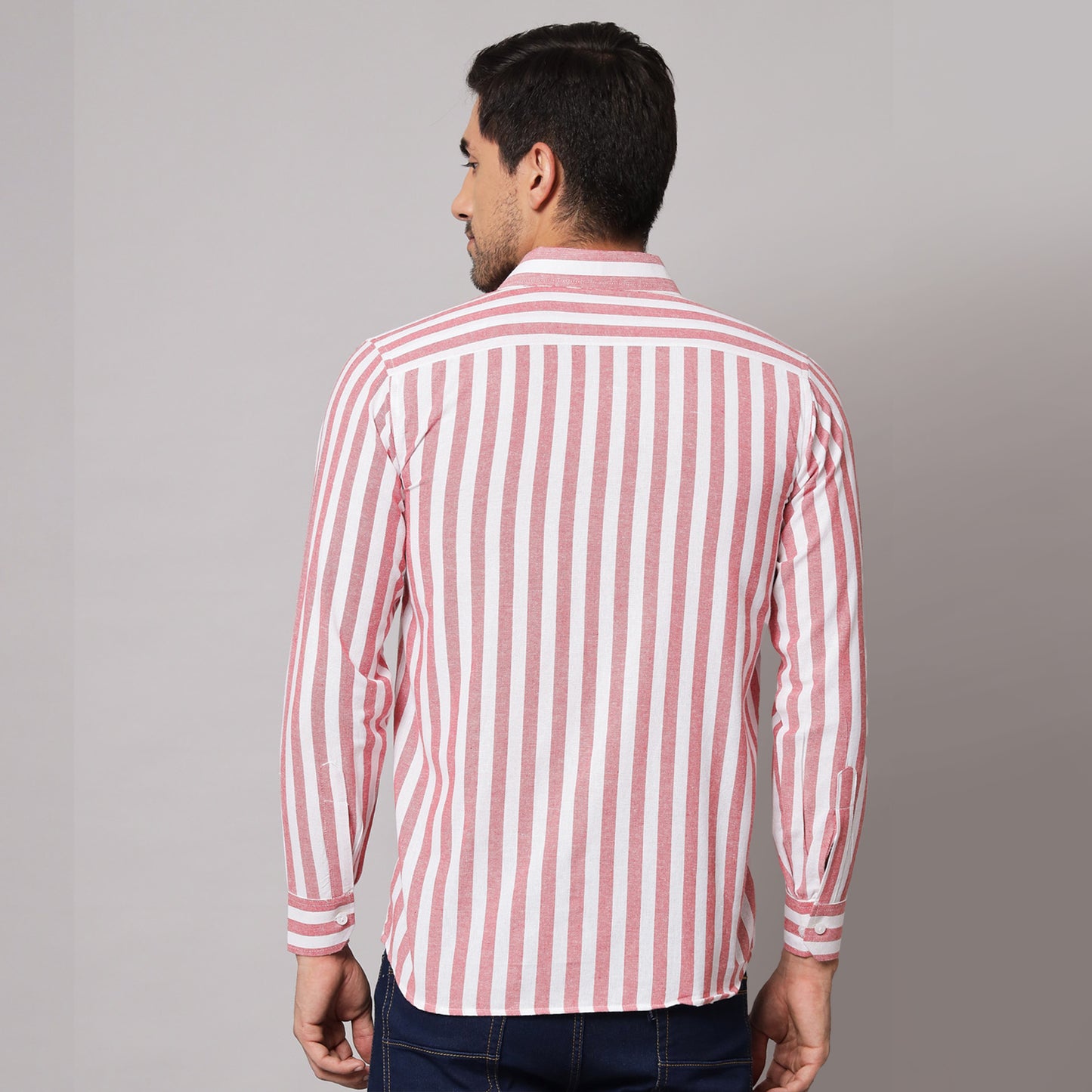 Red Striped Shirt – Cotton & Linen Blend | Koash by Nidhi Collection