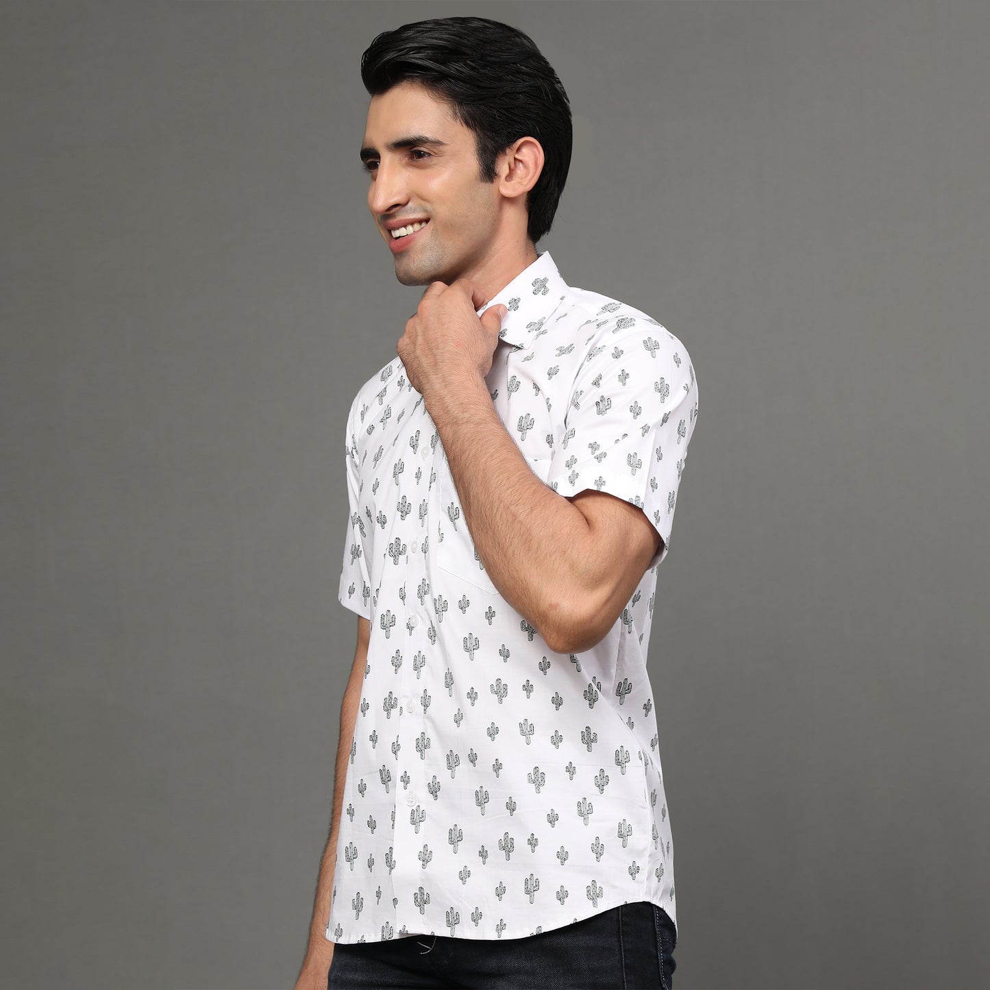 Cactus Printed Half Shirt – Pure Cotton | Koash by Nidhi Collection