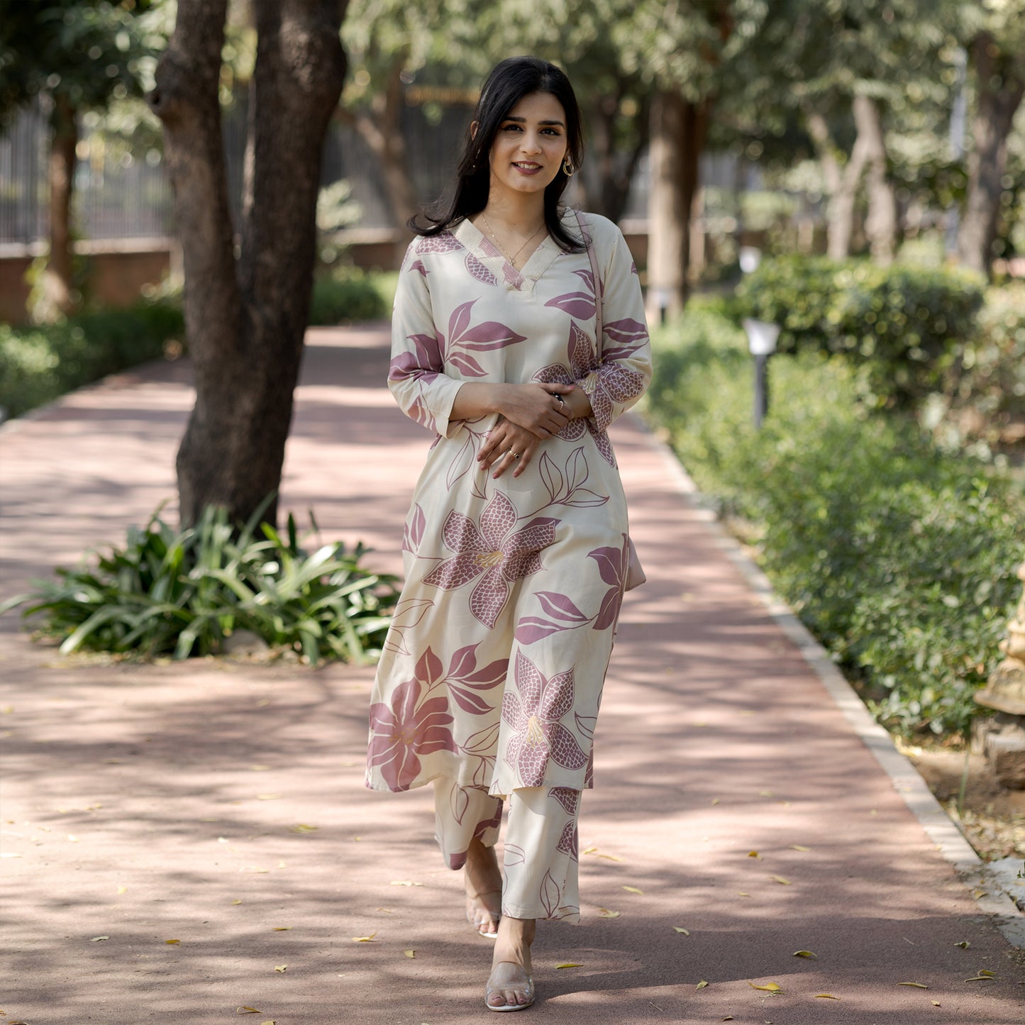 Elegant Bloom Cotton Rayon Co-ord Set