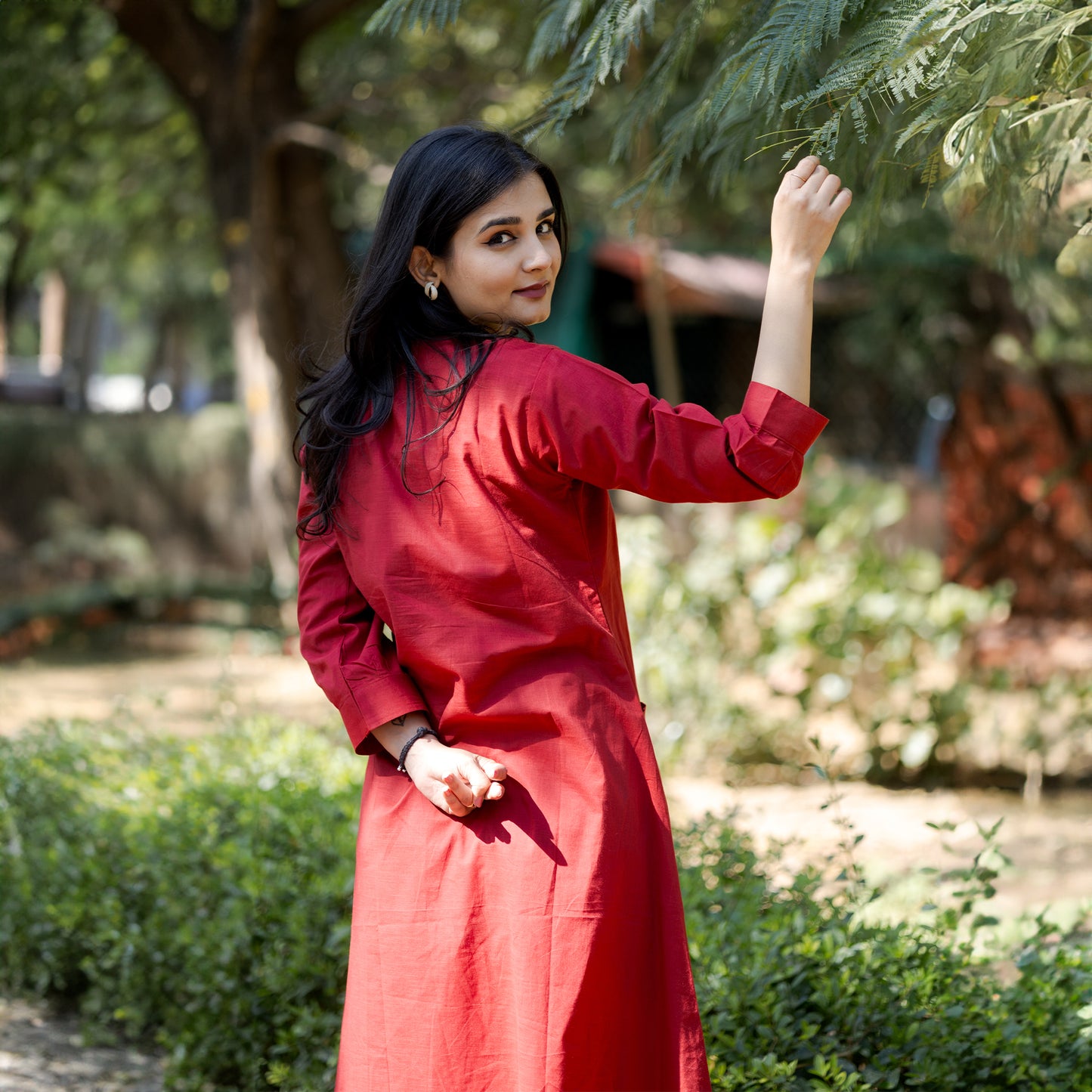 Royal Elephant Red Cotton Co-ord Set