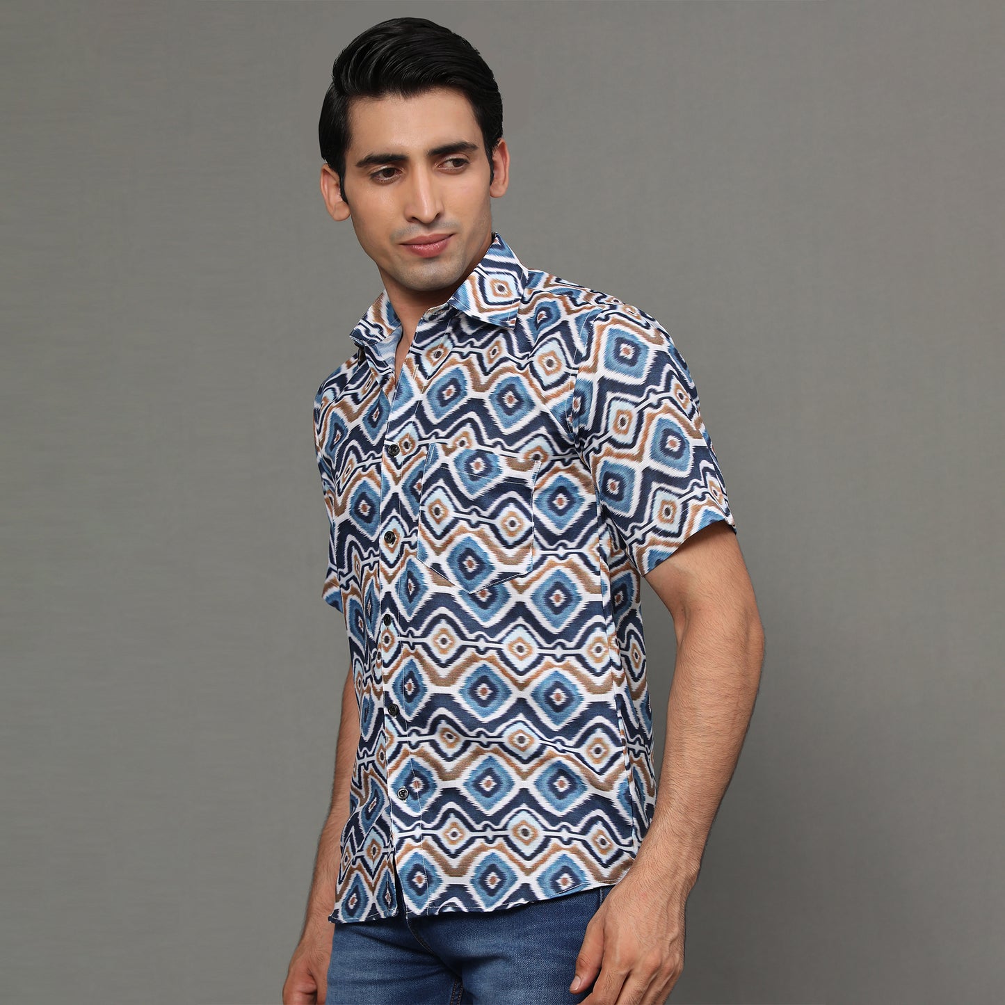 Prism Colorblocked Shirt – Digital Print | Koash by Nidhi Collection