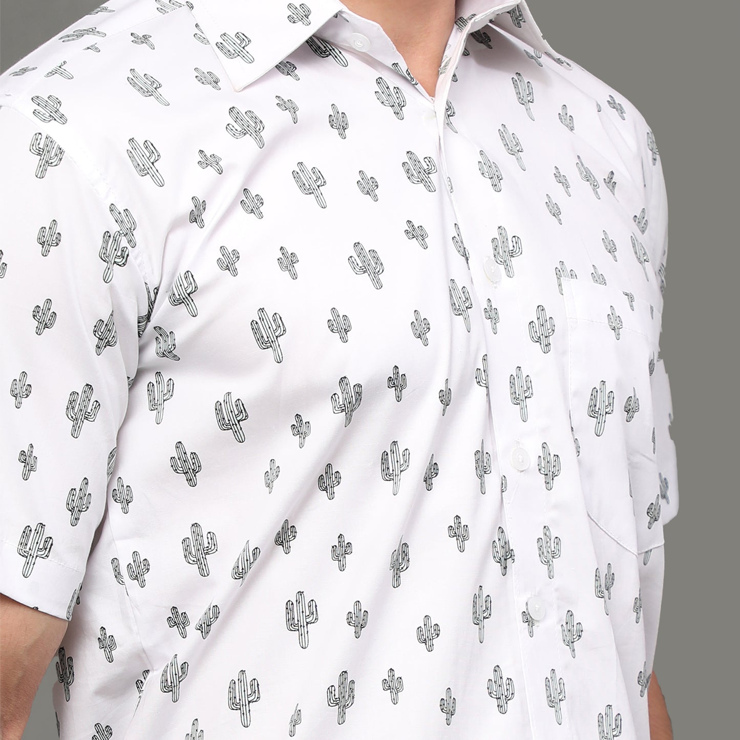 Cactus Printed Half Shirt – Pure Cotton | Koash by Nidhi Collection
