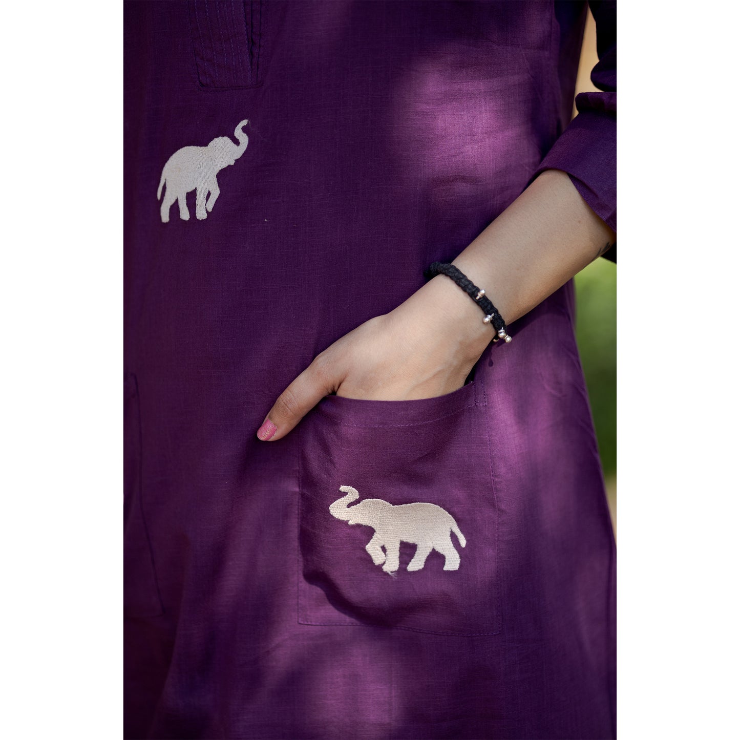 Royal Elephant Purple Cotton Co-ord Set