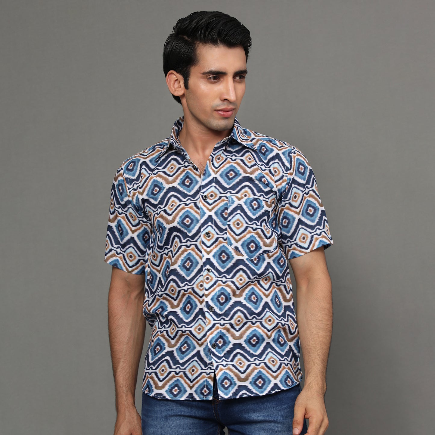 Prism Colorblocked Shirt – Digital Print | Koash by Nidhi Collection