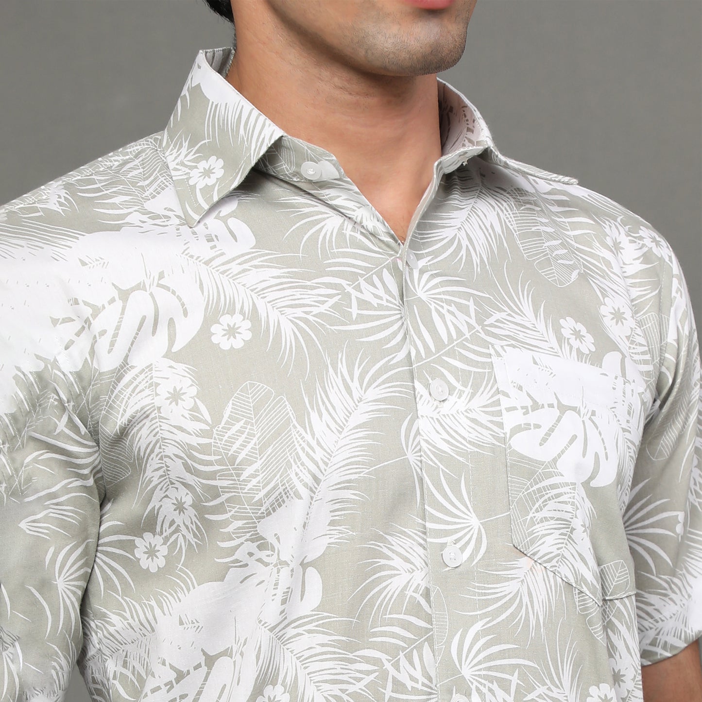 Palm Printed Cotton Shirt | Koash by Nidhi Collection