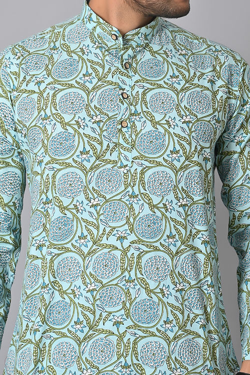 Blue Jungle Printed Short Kurta