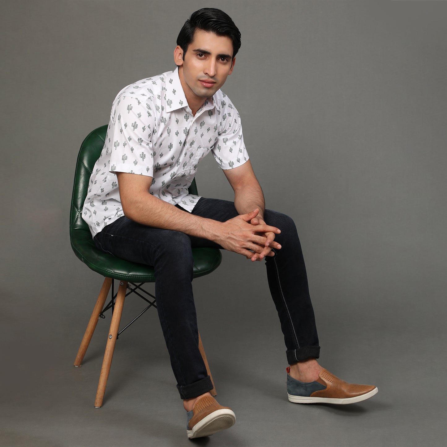 Cactus Printed Half Shirt – Pure Cotton | Koash by Nidhi Collection