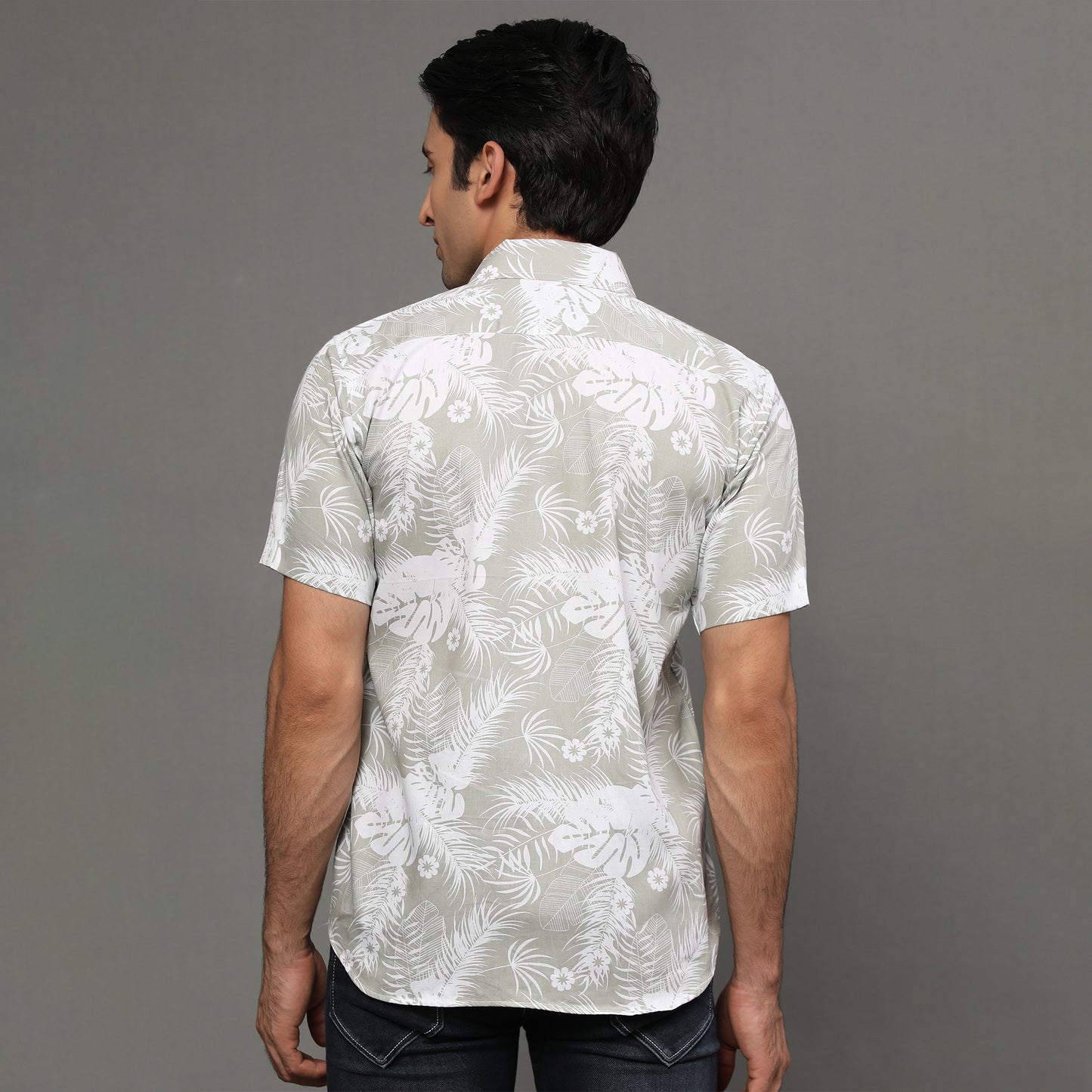 Palm Printed Cotton Shirt | Koash by Nidhi Collection
