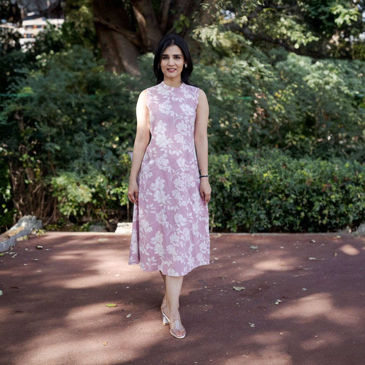 Pink Floral Elegance Cotton Rayon Co-ord Set – 2-in-1 Wear with Attachable Sleeves