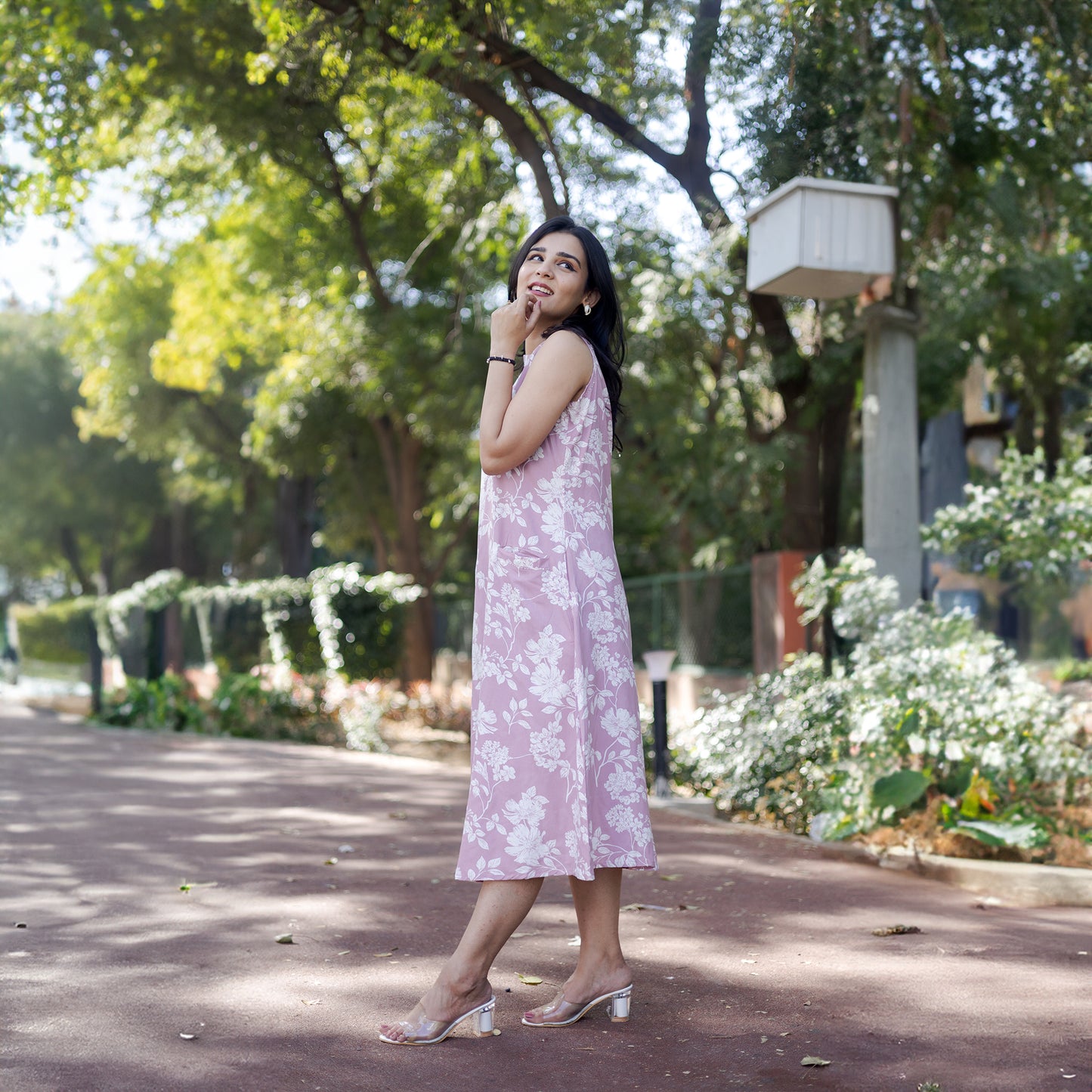 Pink Floral Elegance Cotton Rayon Co-ord Set – 2-in-1 Wear with Attachable Sleeves