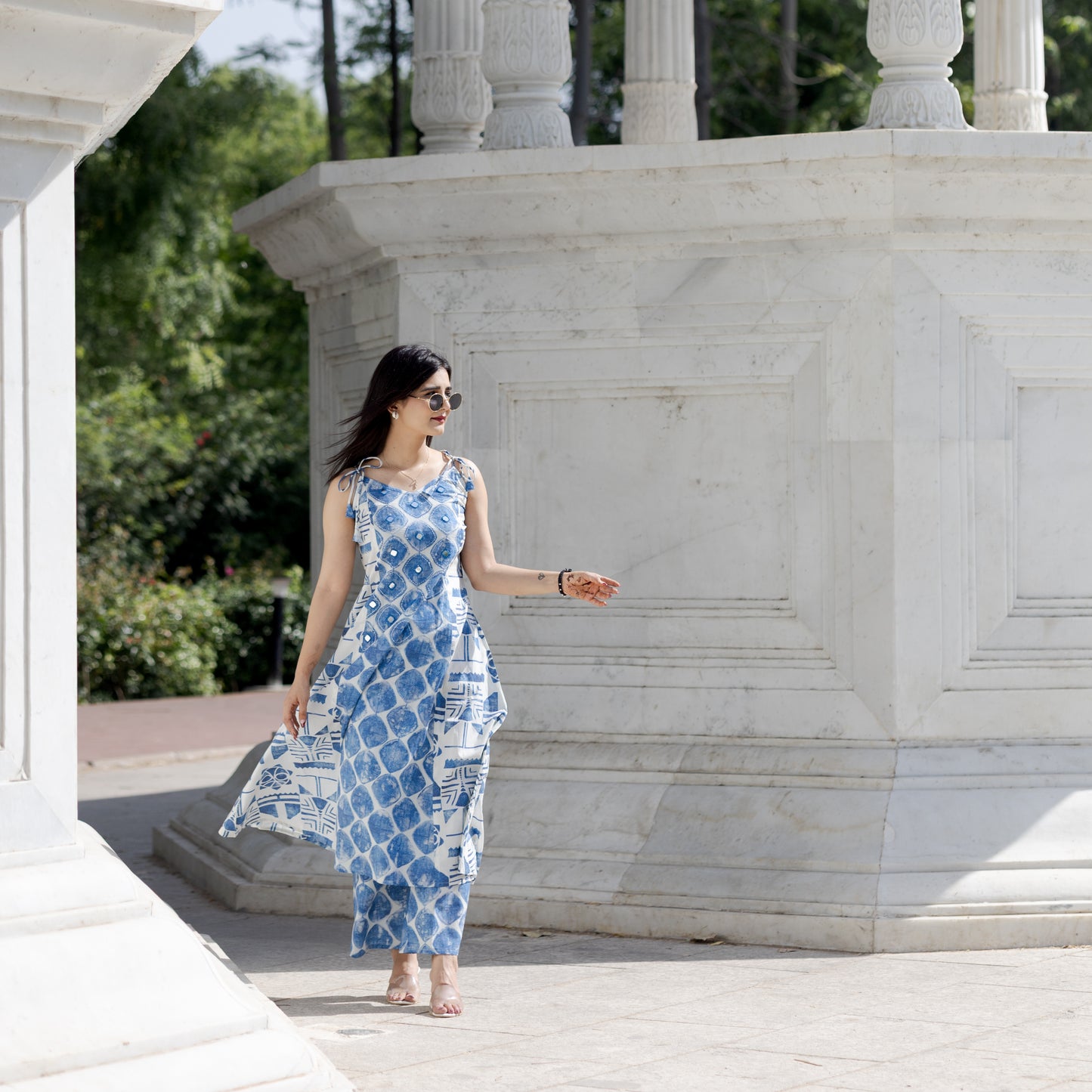 Indigo Drop Cambric Co-ord Set