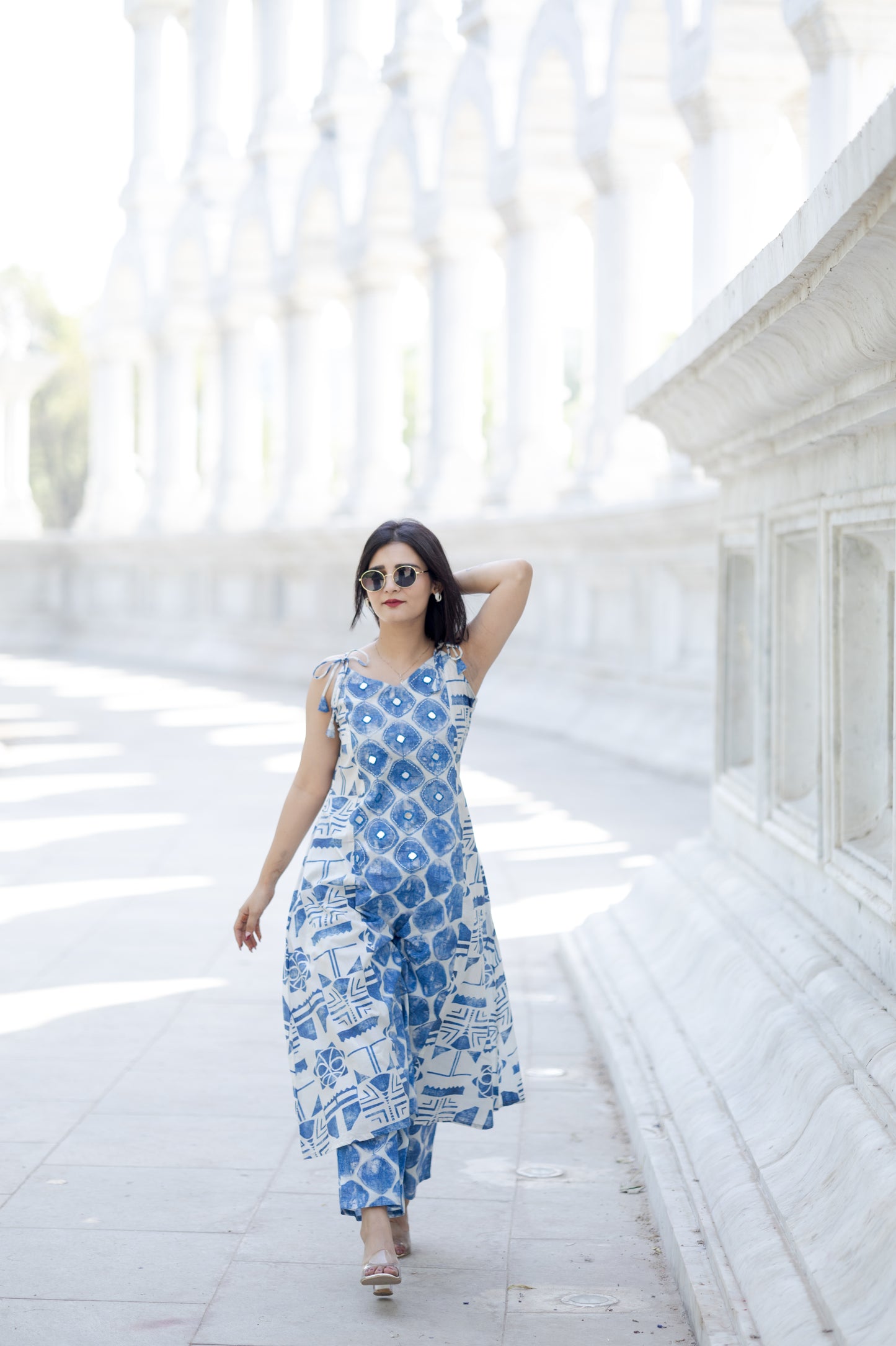 Indigo Drop Cambric Co-ord Set