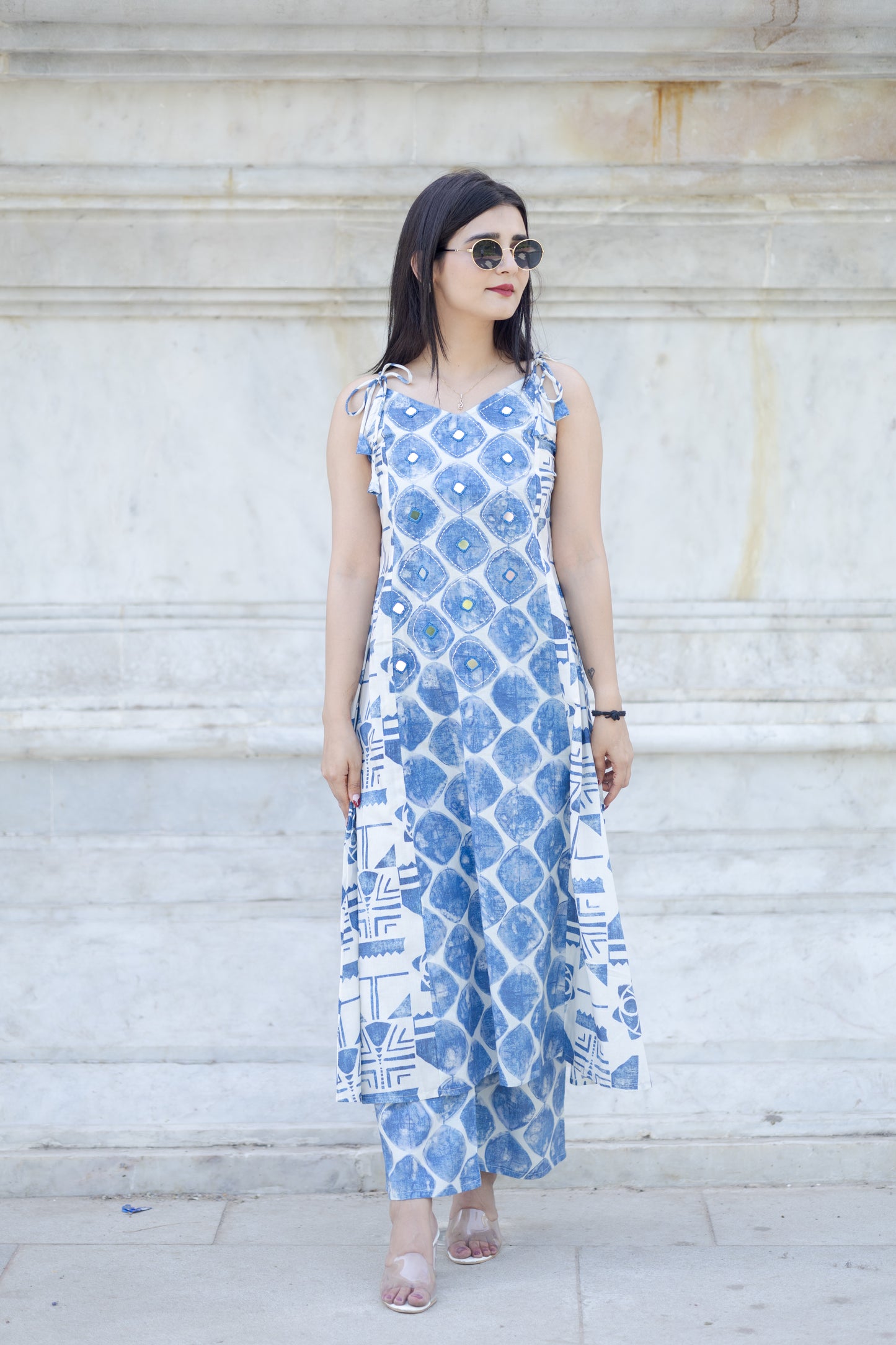 Indigo Drop Cambric Co-ord Set