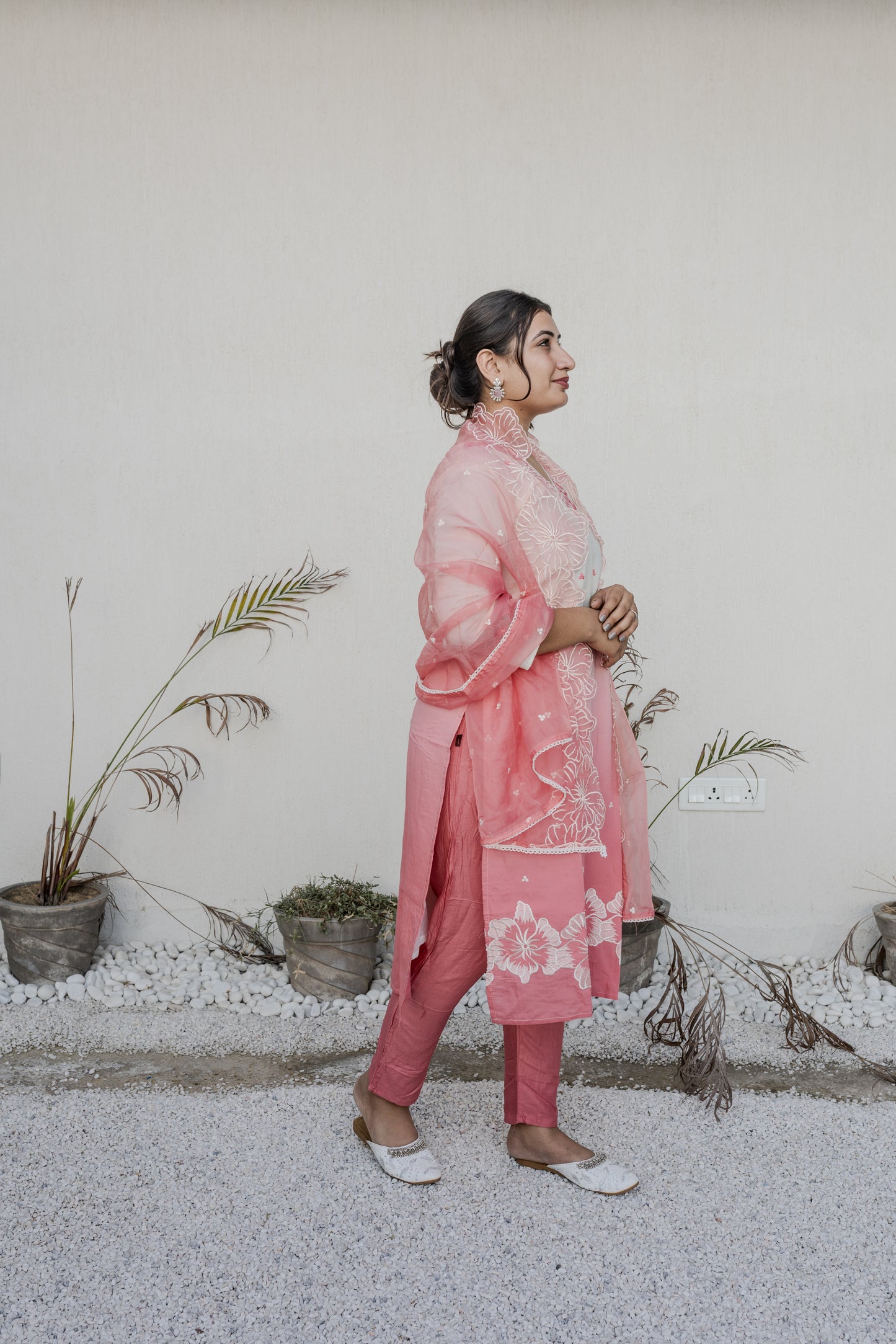 Blush Ombre Embroidered Suit