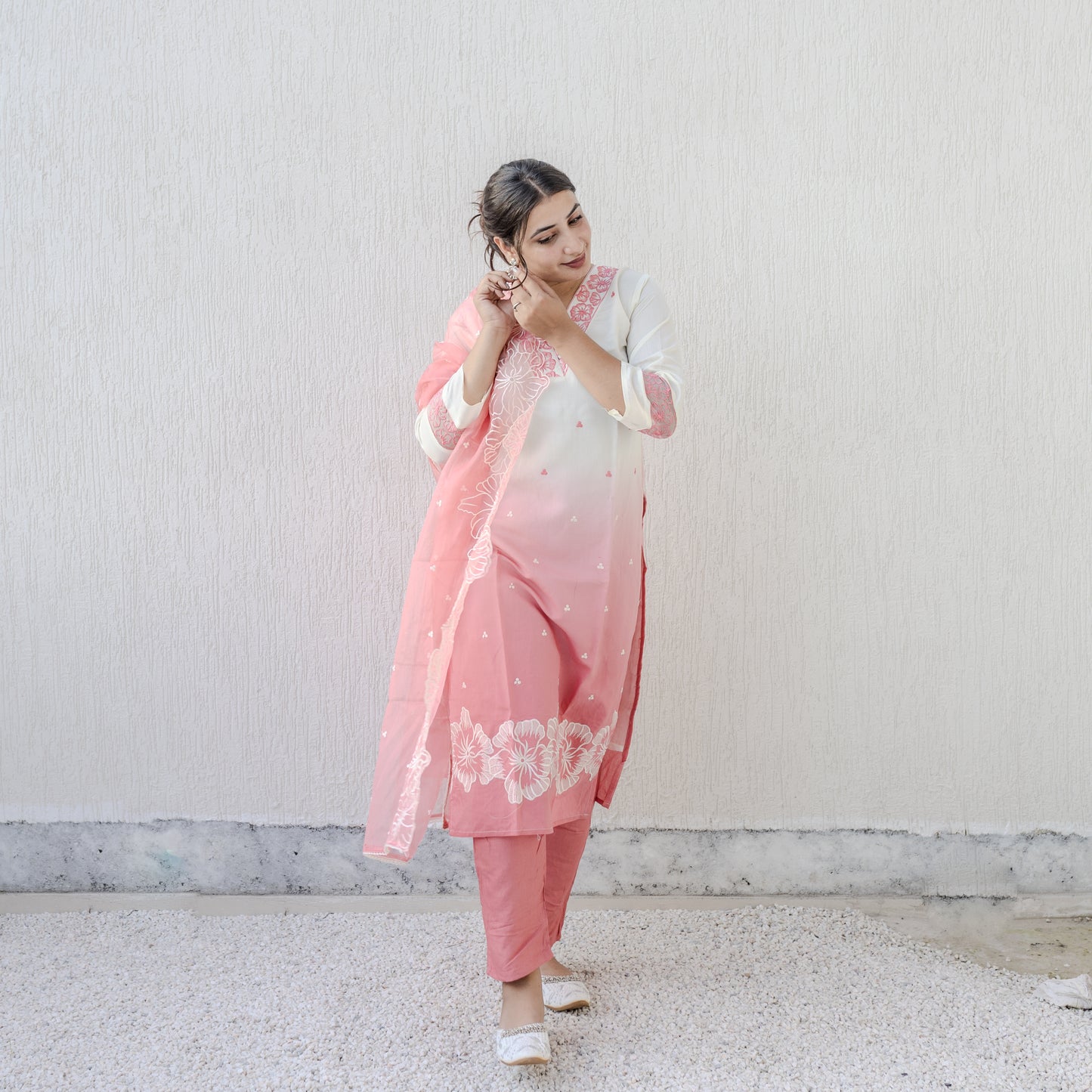 Blush Ombre Embroidered Suit