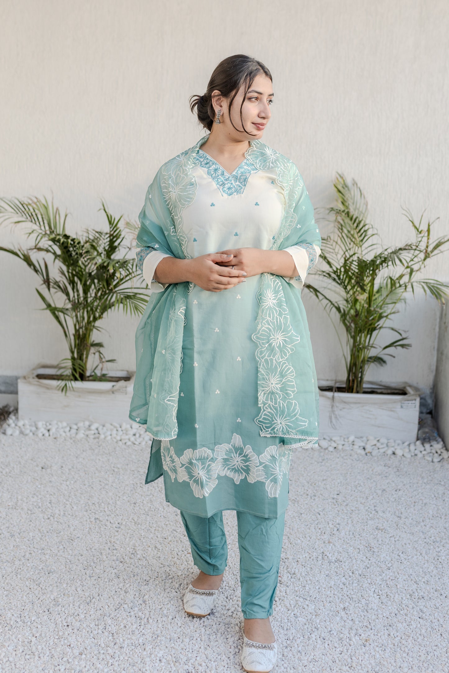 Aqua Glow Ombre Suit