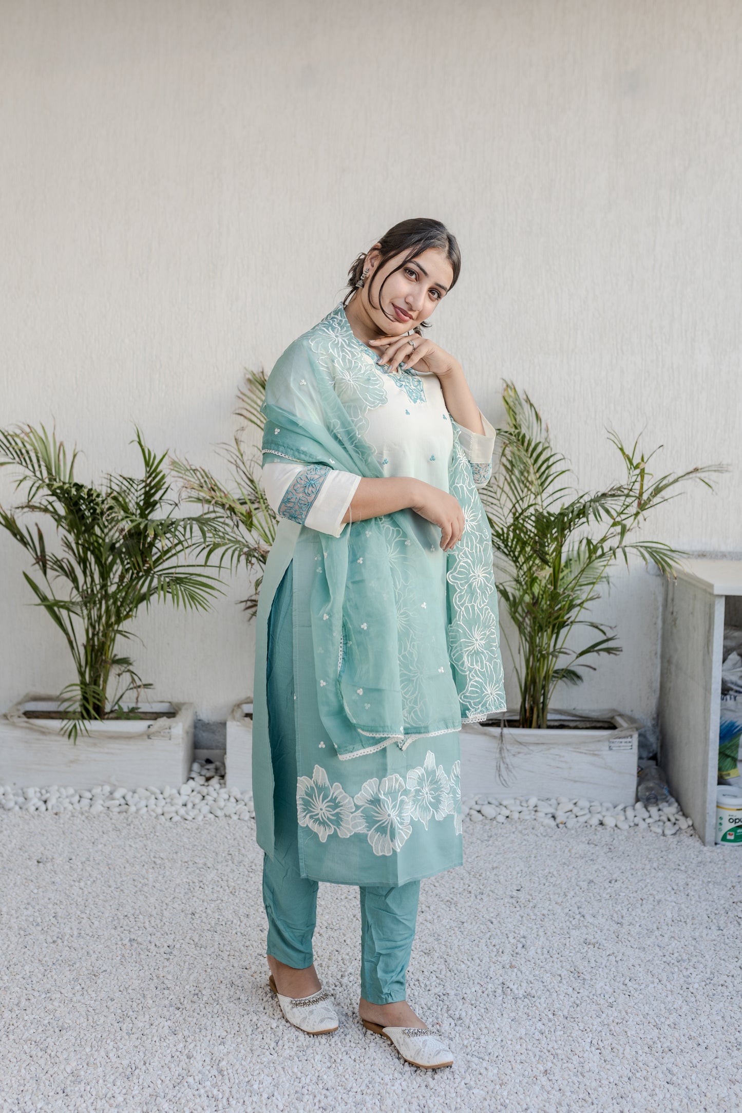 Aqua Glow Ombre Suit