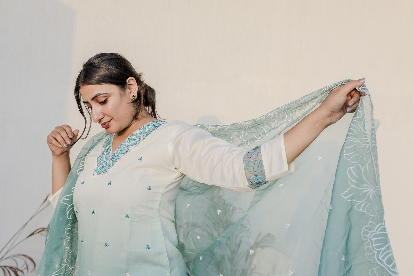 Aqua Glow Ombre Suit