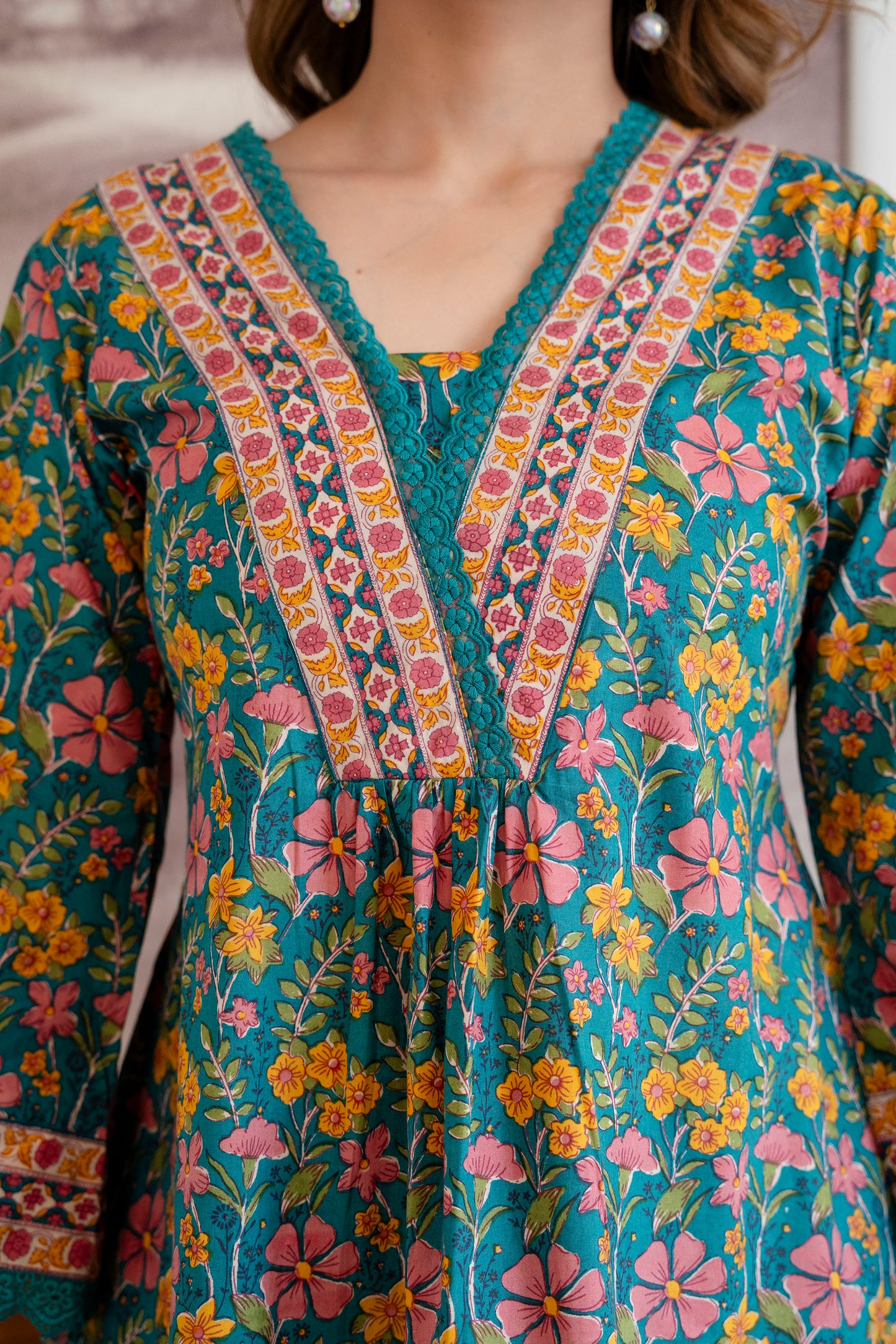 MEHER GUL GREEN CO-ORD SET