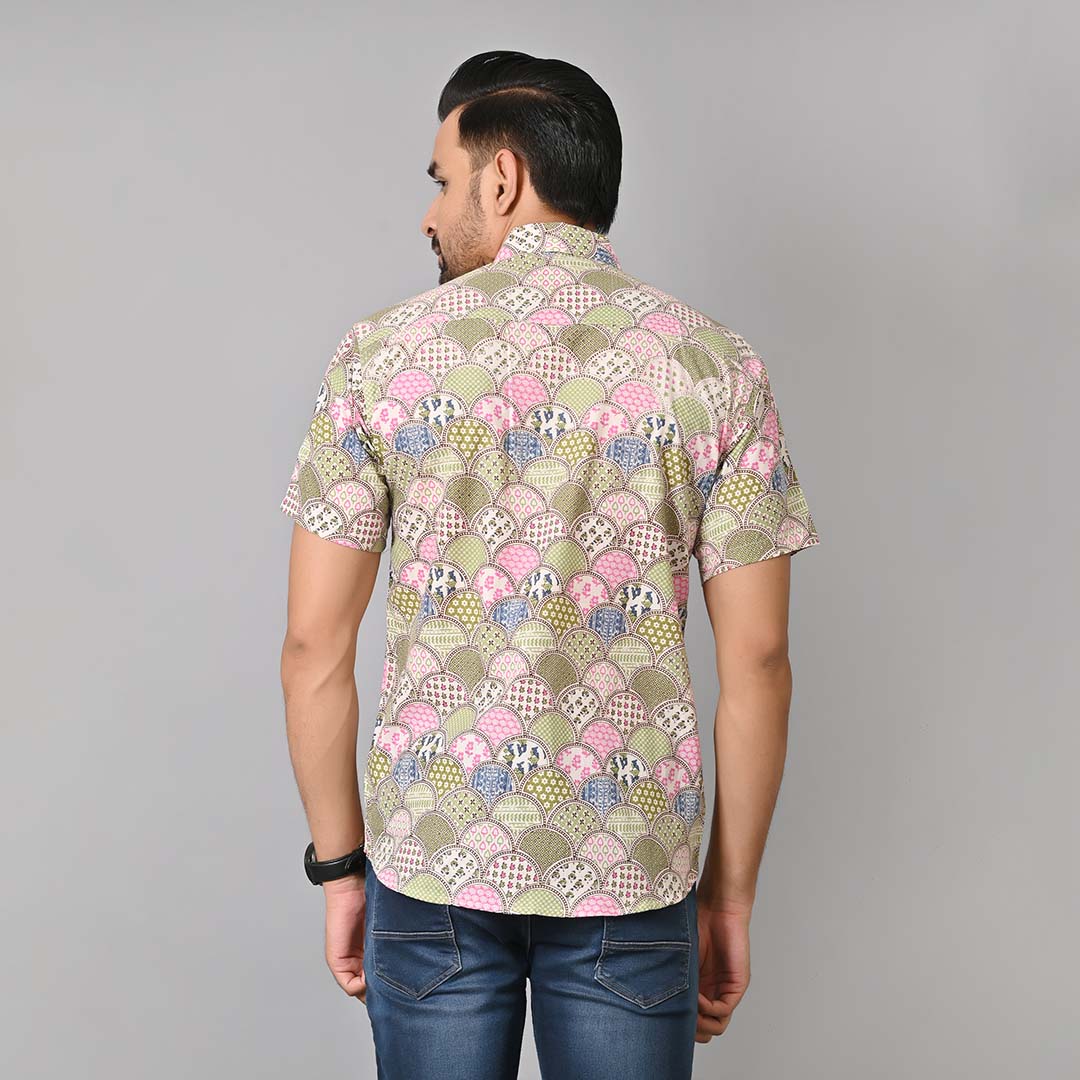 Boho Inspired Printed Half Sleeves Shirt