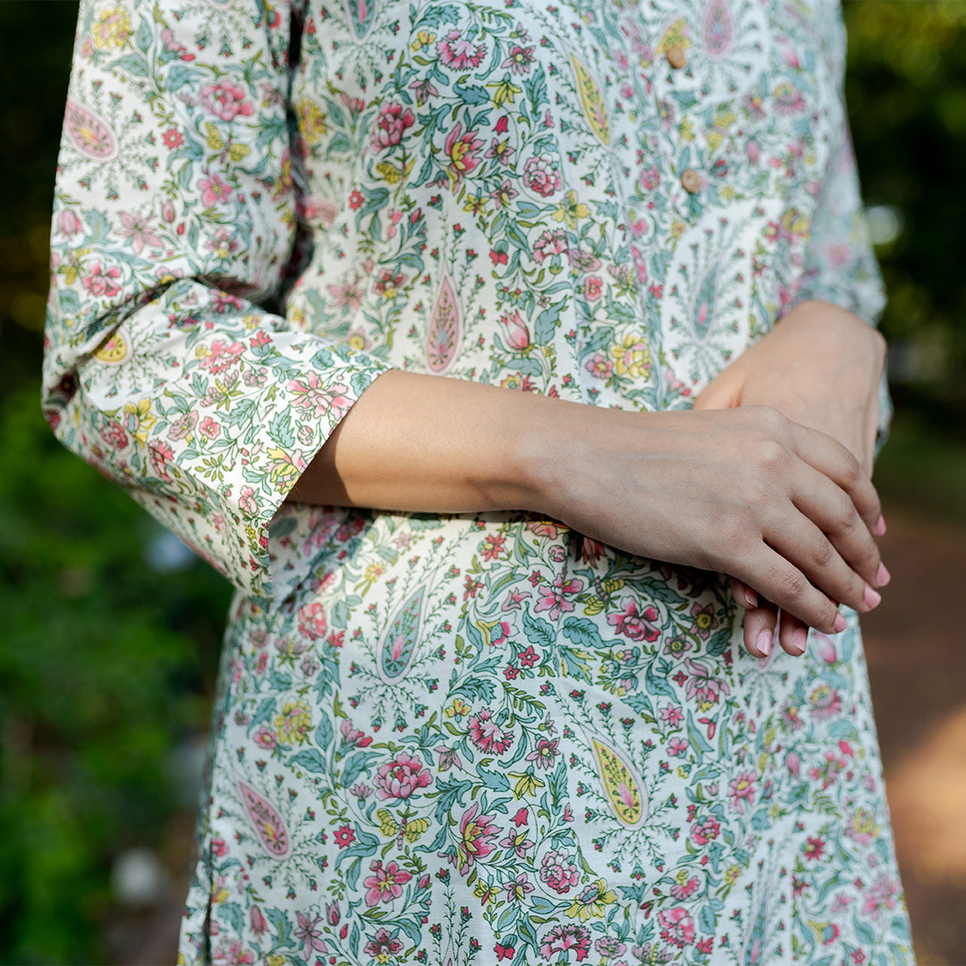 White Paisley Floral Co-Ord Set