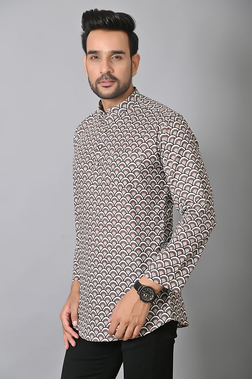 Fish Scale Printed Short Kurta