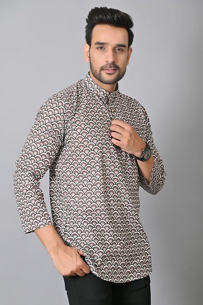 Fish Scale Printed Short Kurta