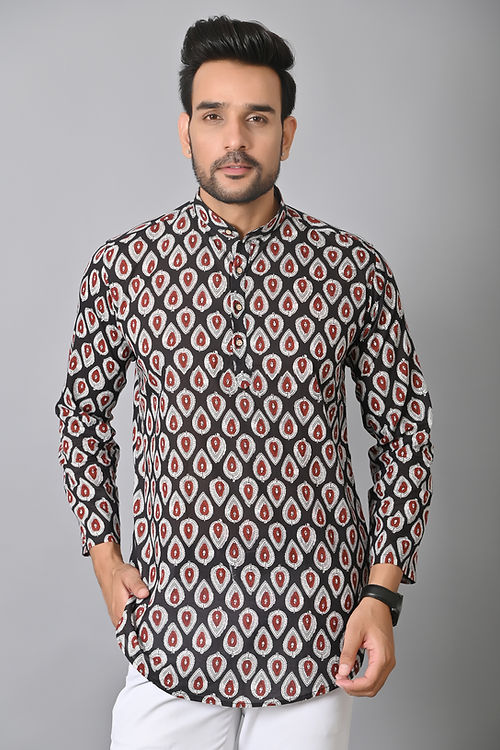 Black Petal Short Kurta