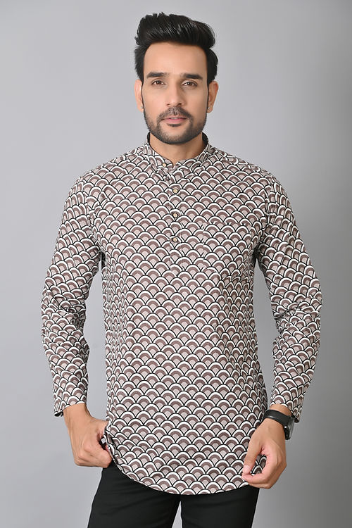 Fish Scale Printed Short Kurta