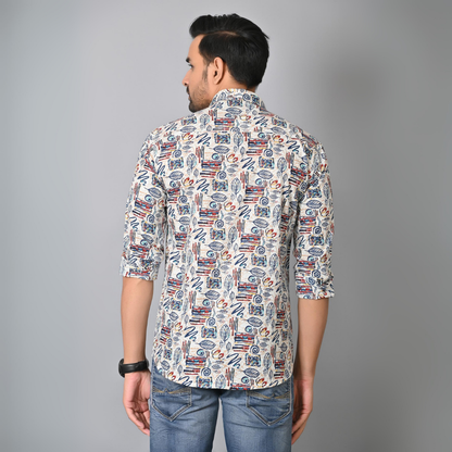 Smiling Leaf Printed Full Sleeves Shirt