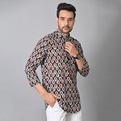 Black Petal Short Kurta