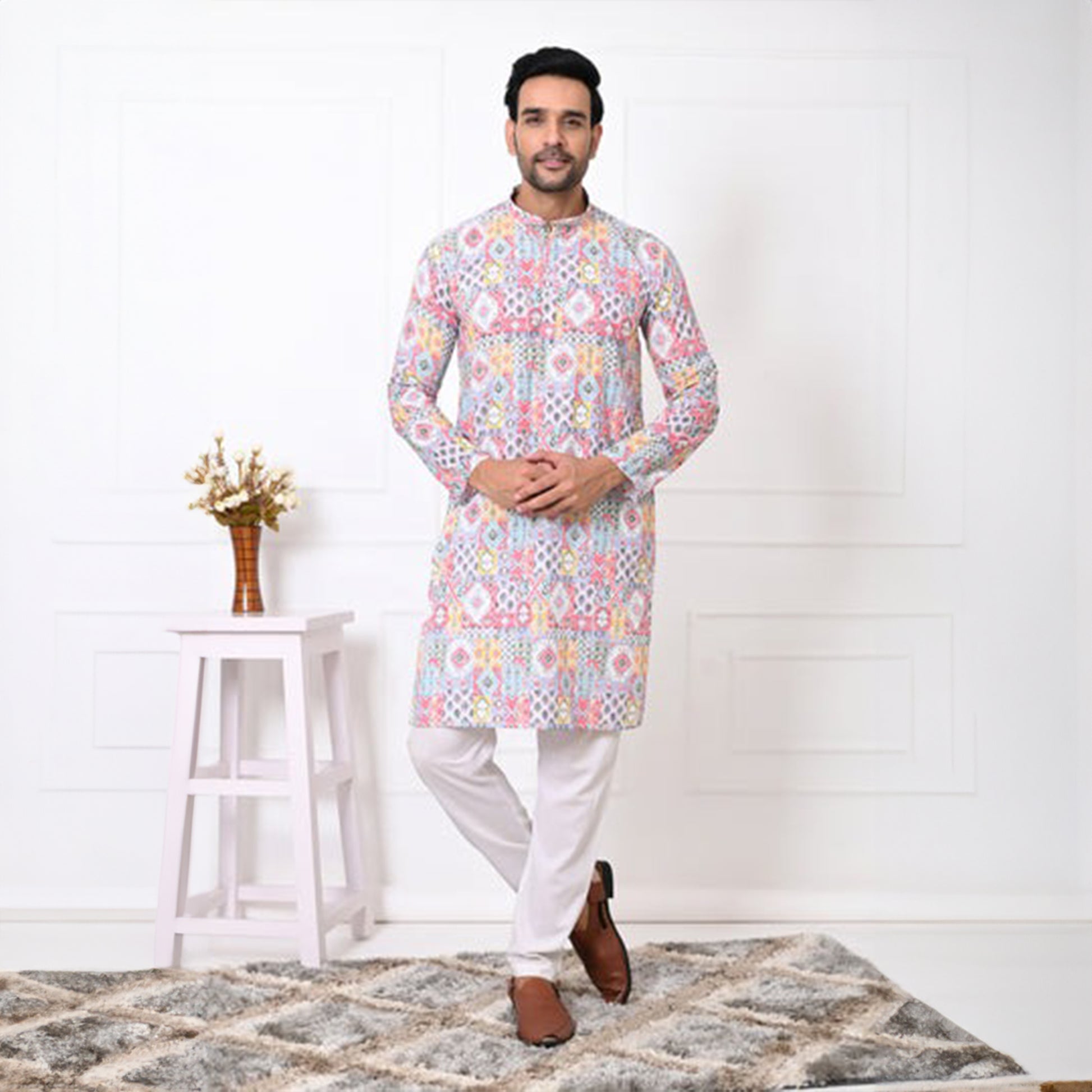 Rajwadi Muticolor Long kurta