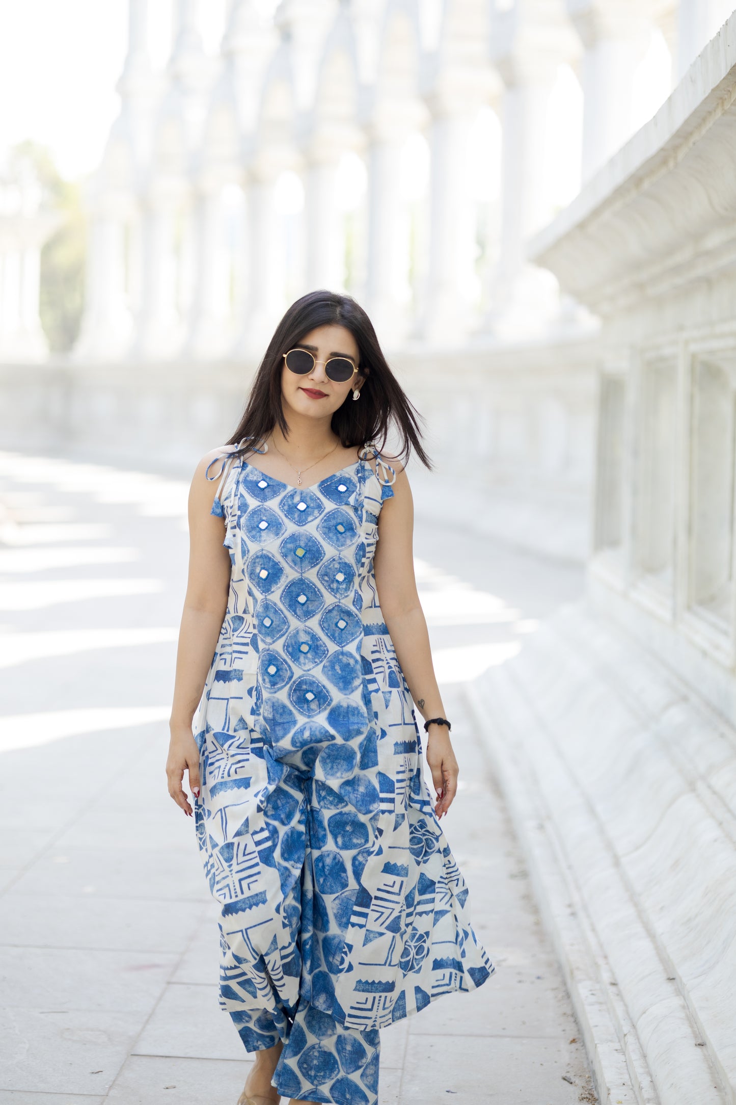 Indigo Drop Cambric Co-ord Set