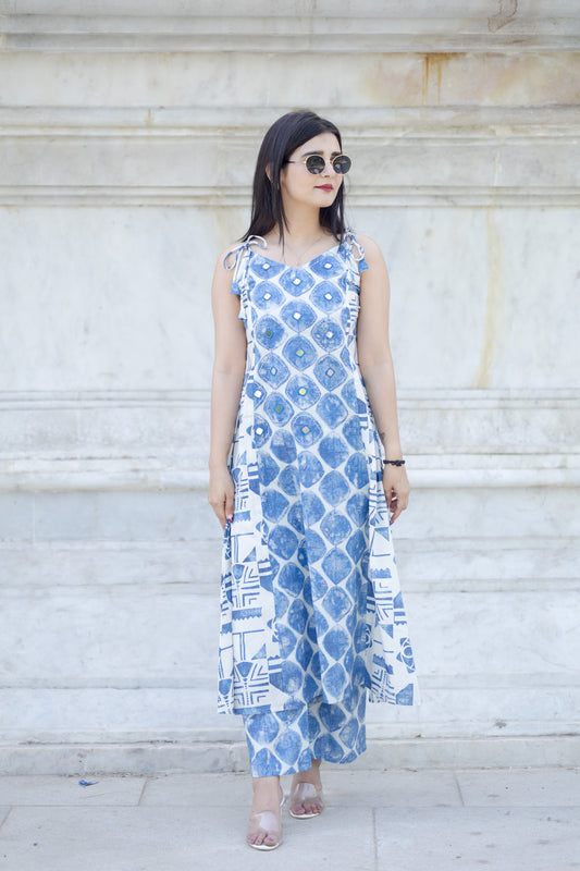 Indigo Drop Cambric Co-ord Set