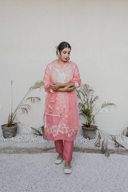 Blush Ombre Embroidered Suit