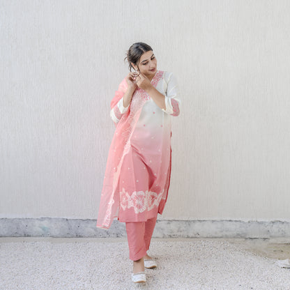 Blush Ombre Embroidered Suit