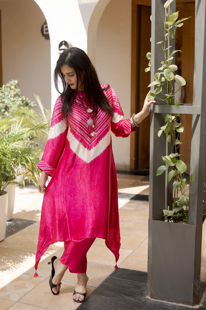 Rani Pink Gajji Silk Co-ord Set