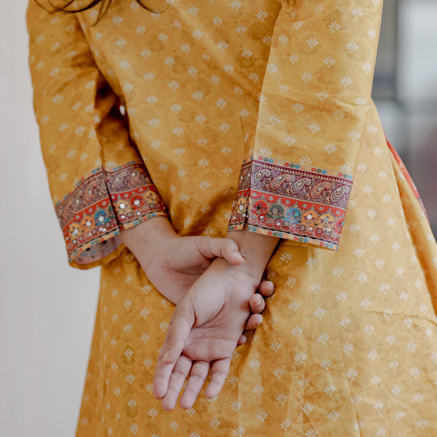 Multicolor Mirror Work Silk Co-ord Set