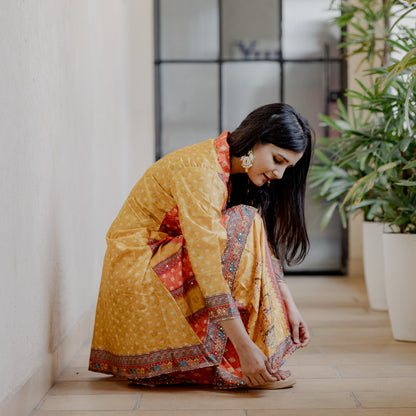 Multicolor Mirror Work Silk Co-ord Set