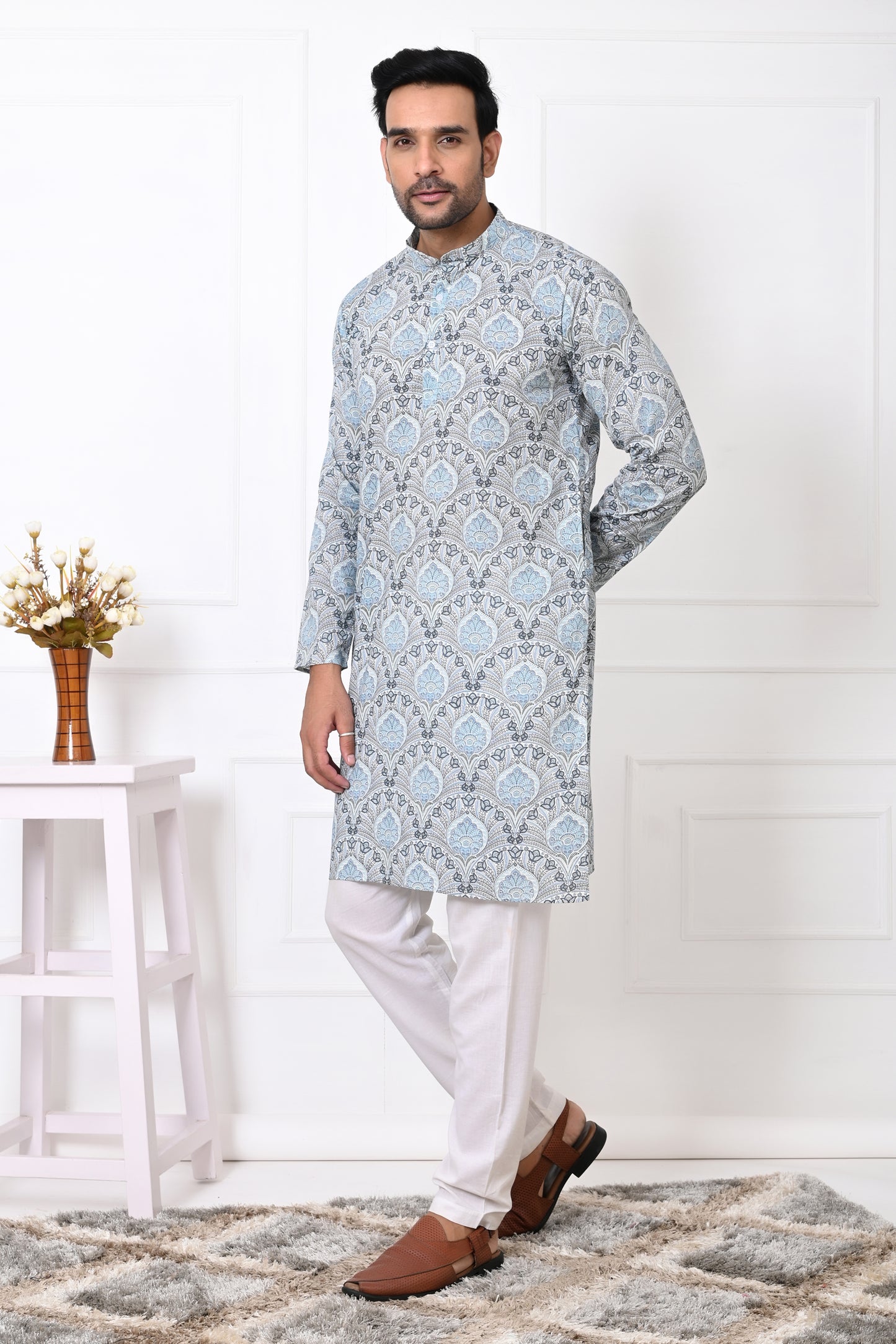 Icy Floral Long Kurta