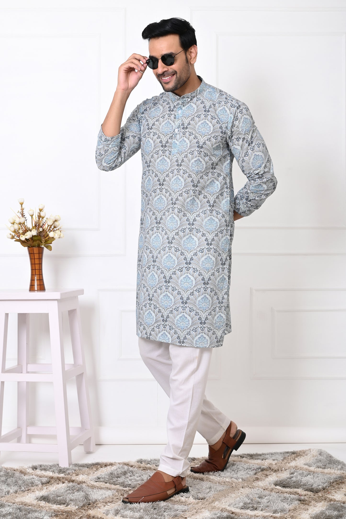 Icy Floral Long Kurta