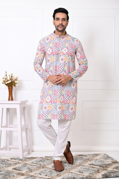 Rajwadi Muticolor Long kurta