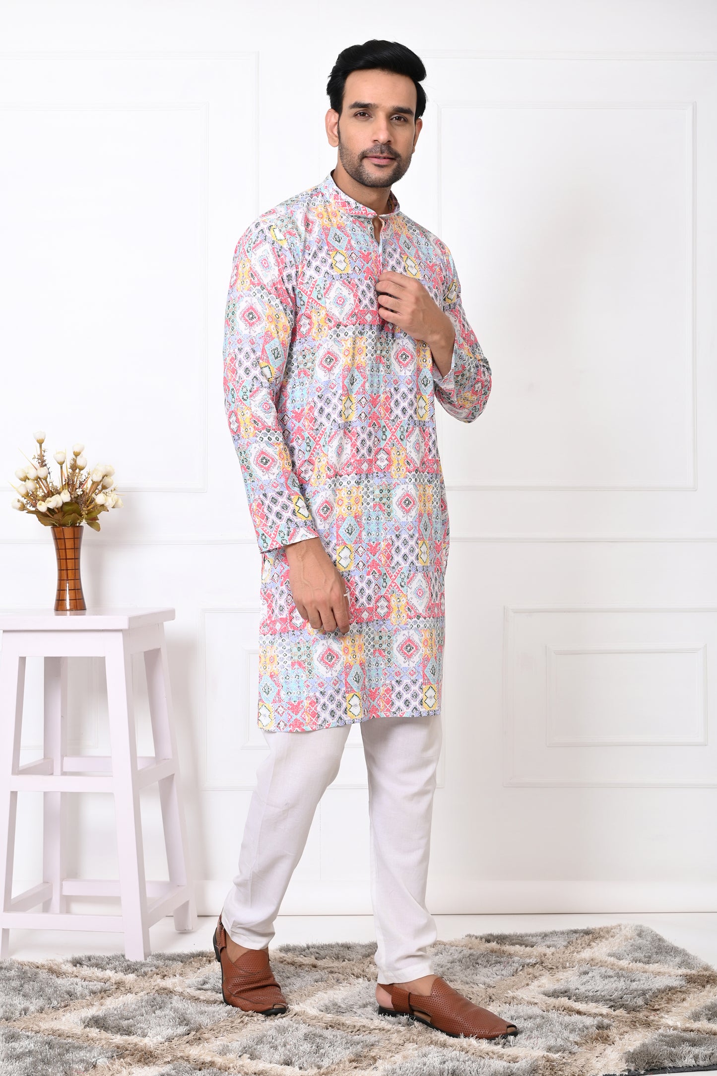 Rajwadi Muticolor Long kurta