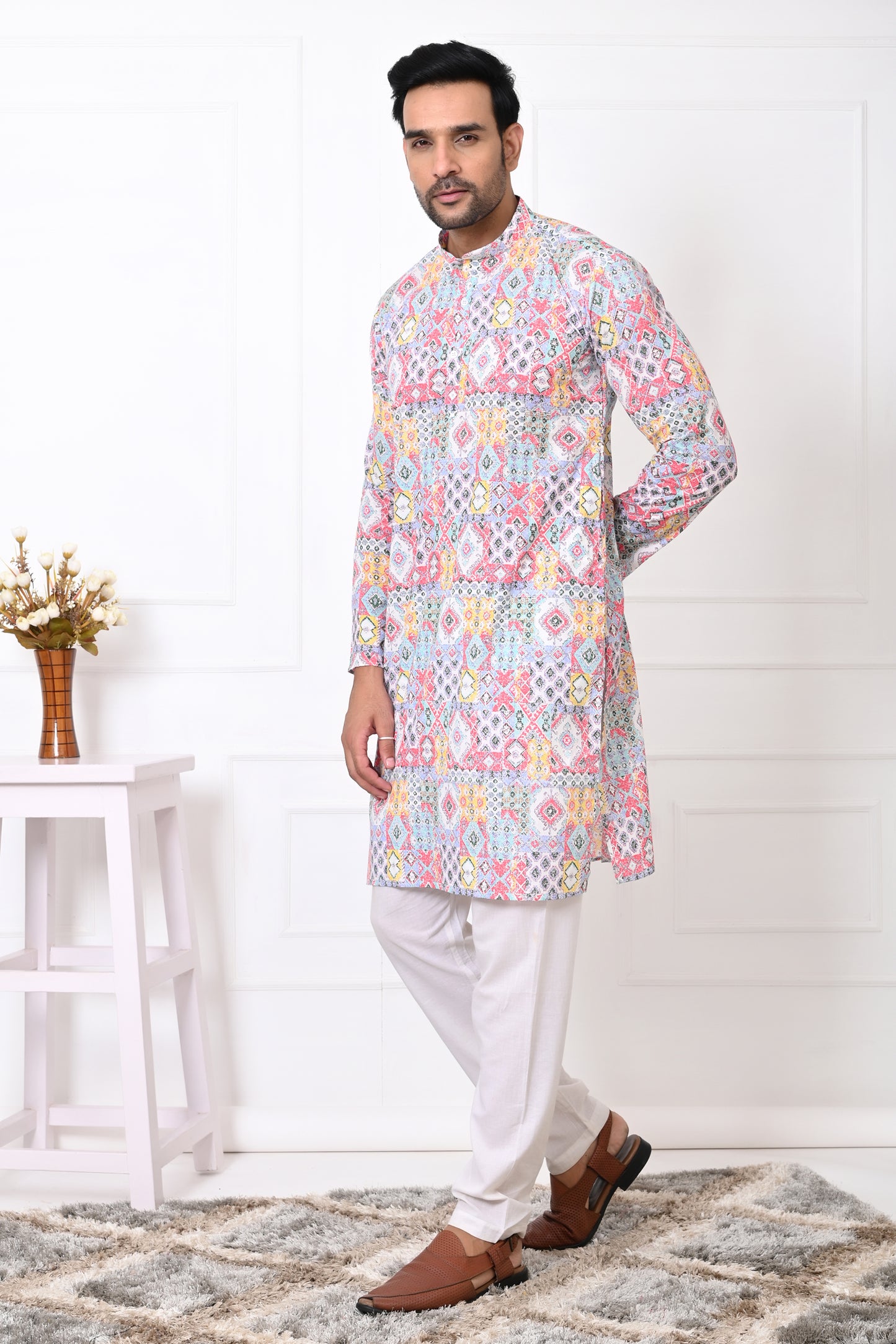 Rajwadi Muticolor Long kurta